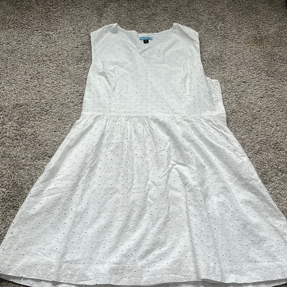 White size 14 Cynthia Rowley cotton eyelit sundress